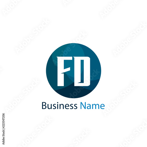 Initial Letter FD Logo Template Design