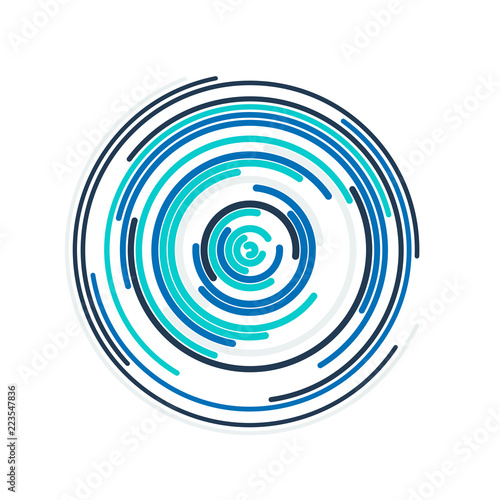 Bright blue color abstract background in minimalist style made from colorful circles. Business concept for cover decoration of brochure, flyer or report.