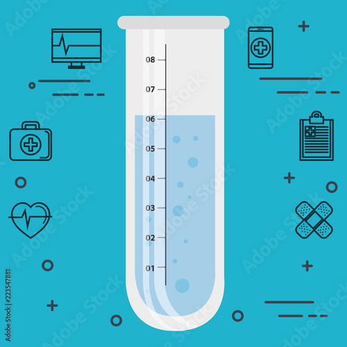 tube test with medical healthcare icons photo