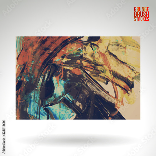Brush stroke and texture. Grunge vector abstract hand - painted element. Underline and border design.