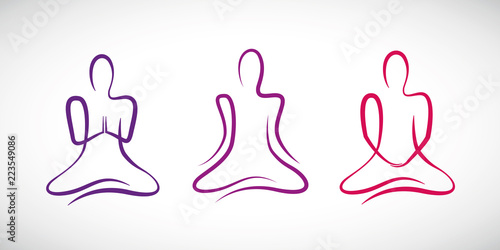 person doing yoga in different positions line drawing