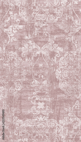 Vintage Baroque damask ornament pattern Vector vertical. Royal decor. Imperia...