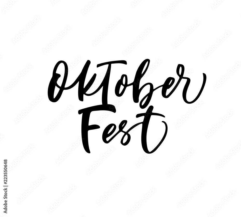 Oktoberfest card. Modern brush calligraphy. 