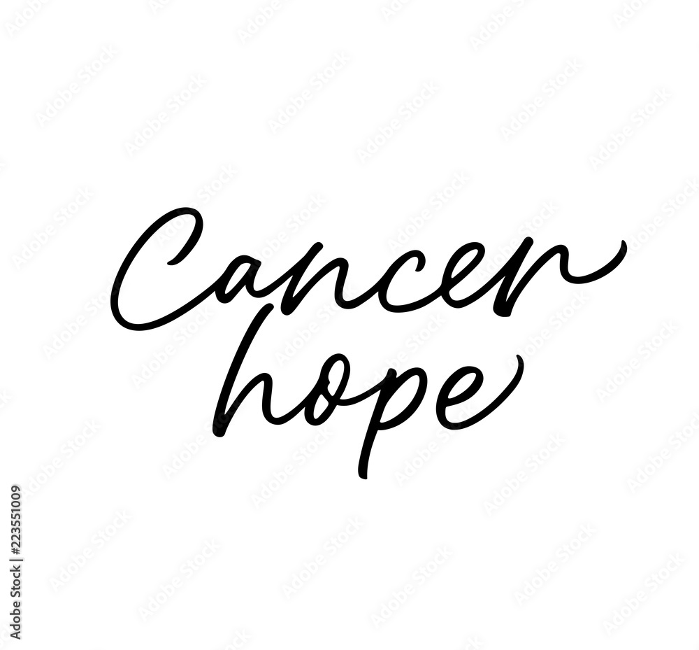 Cancer hope card. Ink illustration. 