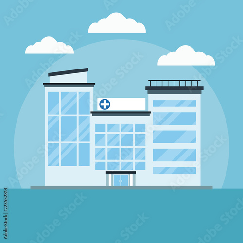 Hospital building cartoon