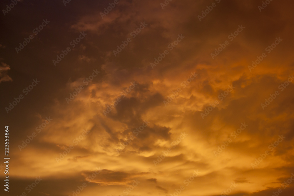 Amazing and beautiful of gold cloud and sky on evening. Amazing and beautiful of gold cloud and sky on evening.