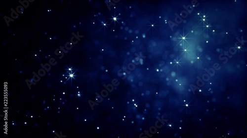 Wallpaper Mural Abstract bokeh blue particles and blinking stars Torontodigital.ca