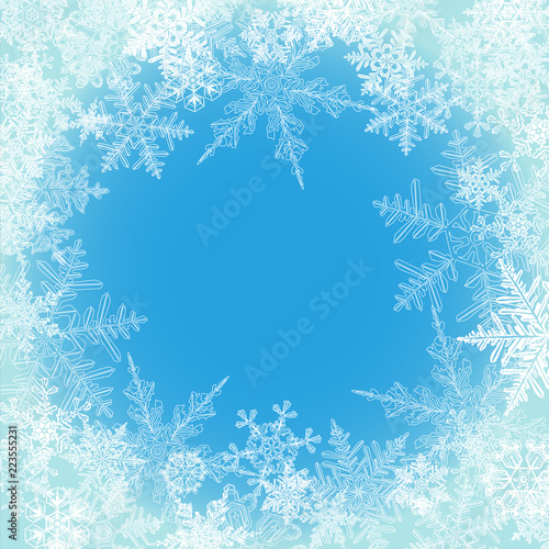 Winter background, snowflakes - vector illustration