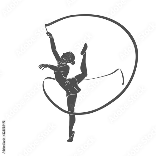 girl gymnast with ribbon