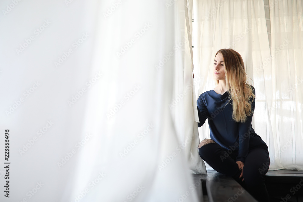 Young girl at home relaxing Young girl at home relaxing