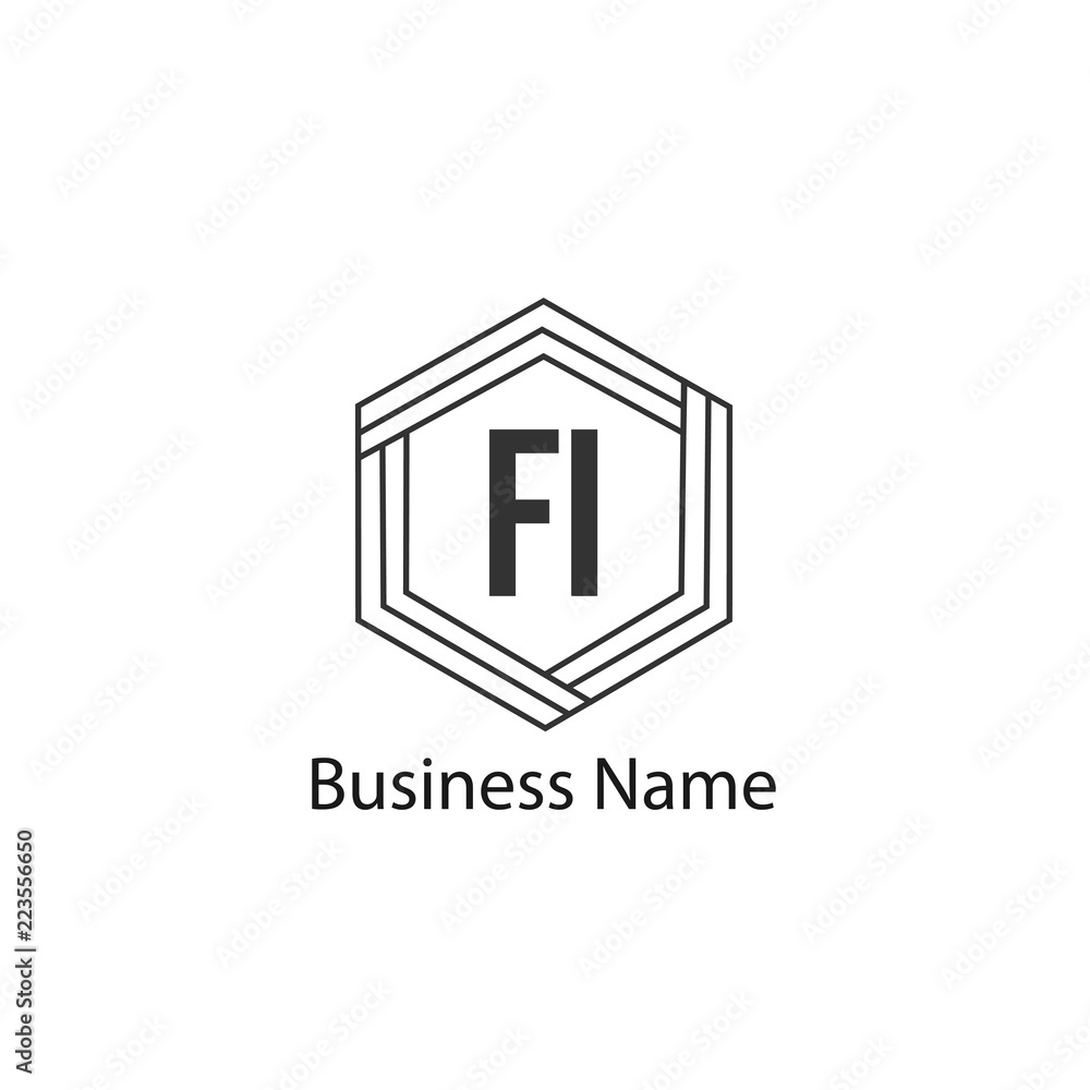 Initial Letter FI Logo Template Design