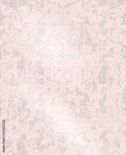 Vintage Damask ornament Vector background. Stylish patterns with stains decor...