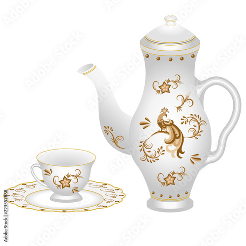 Decorative porcelain coffee set