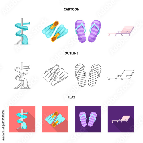 Vector design of pool and swimming symbol. Set of pool and activity stock vector illustration.