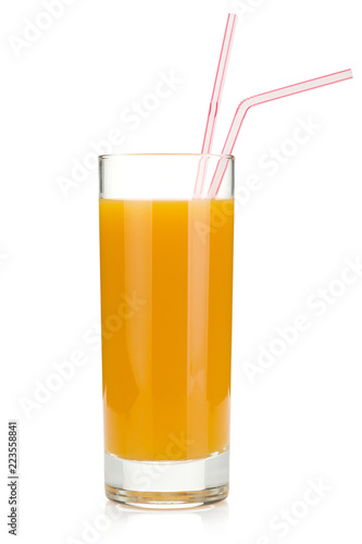 Peach juice in a glass