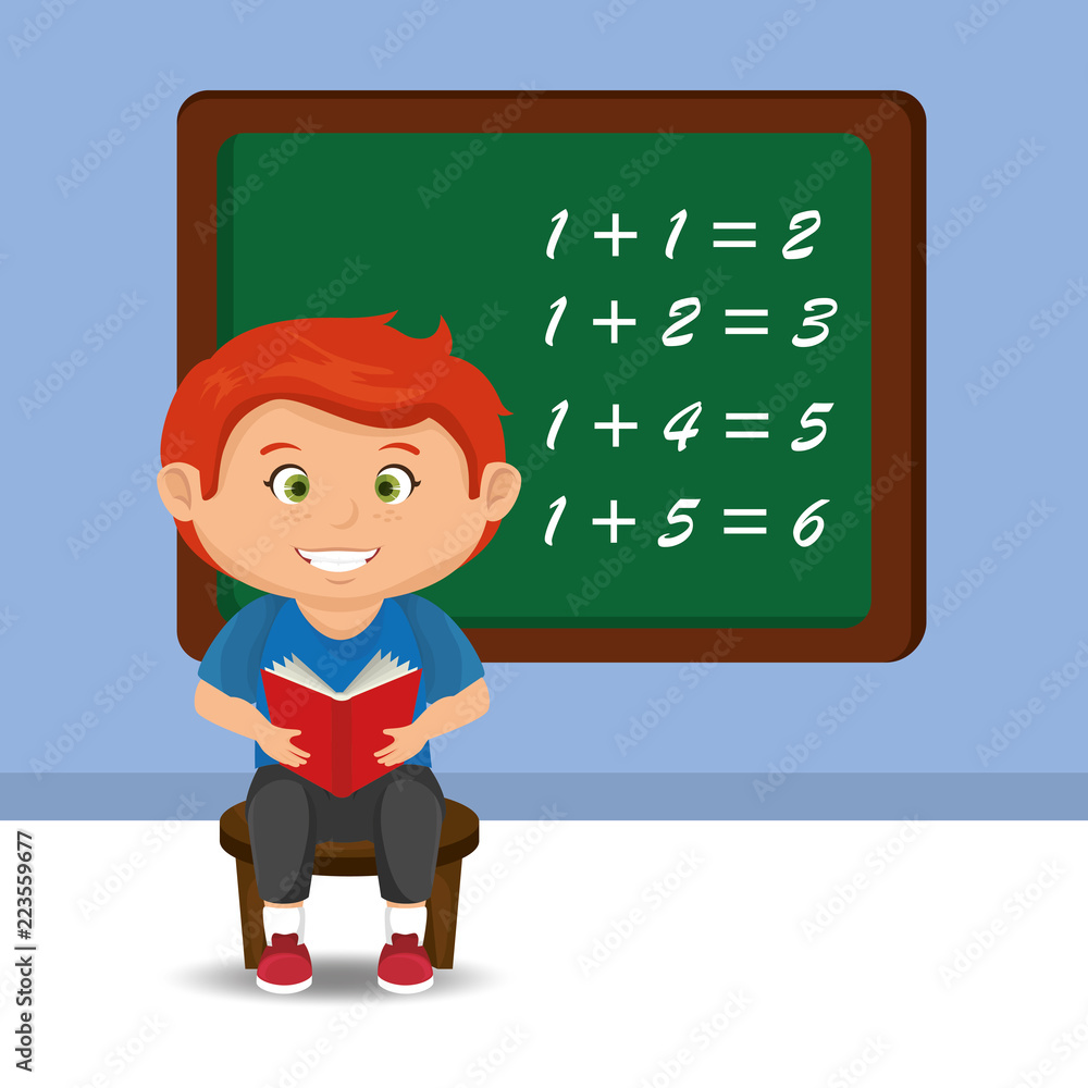 little schoolboy with chalkboard little schoolboy with chalkboard