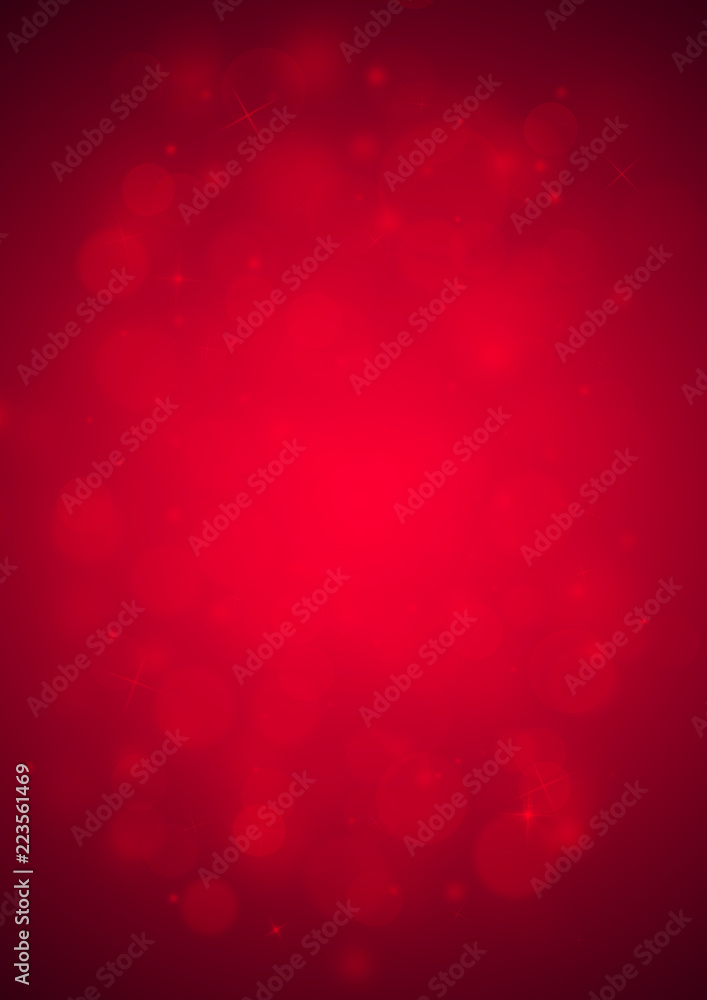 Fototapeta premium Red sparkle rays lights with bokeh elegant show on stage abstract background. Dust sparks background.