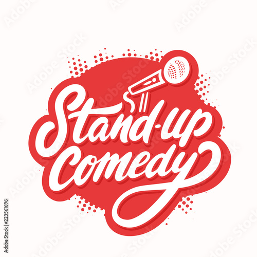 Stand up comedy. Vector lettering.