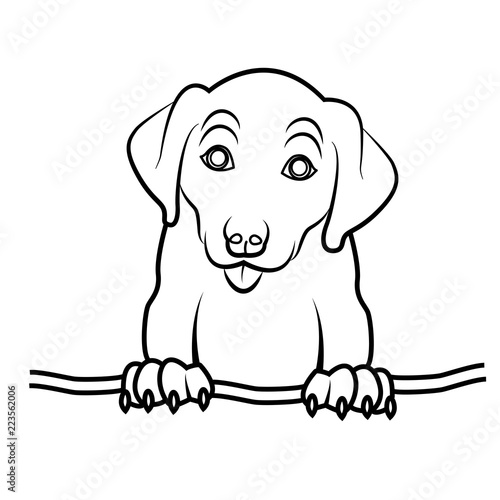 Vector illustration of a dog on a white background, cane vettoriale da colorare