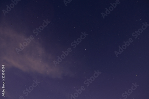 sky with stars, comet and nebula