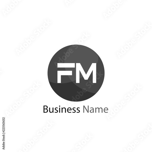 Initial Letter FM Logo Template Design