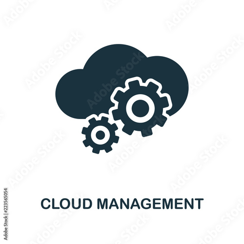 Cloud Management icon. Monochrome style design from big data icon collection. UI. Pixel perfect simple pictogram cloud management icon. Web design, apps, software, print usage.