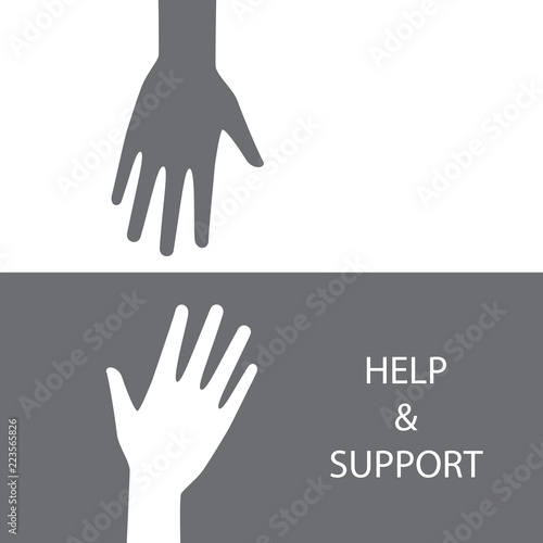 Help and support hands logo graphic design
