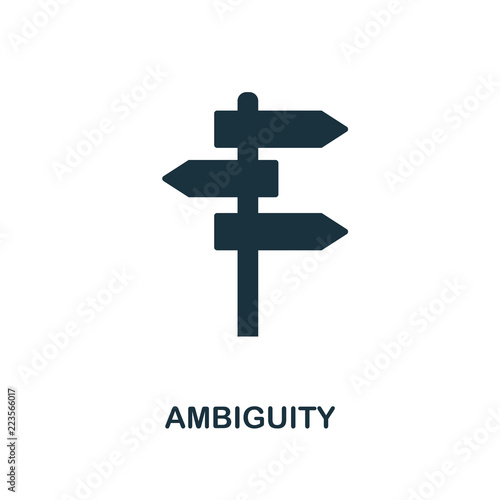 Ambiguity icon. Monochrome style design from big data icon collection. UI. Pixel perfect simple pictogram ambiguity icon. Web design, apps, software, print usage.