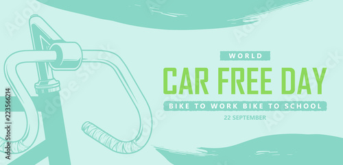 World car free day banner background. Vector graphic illustration