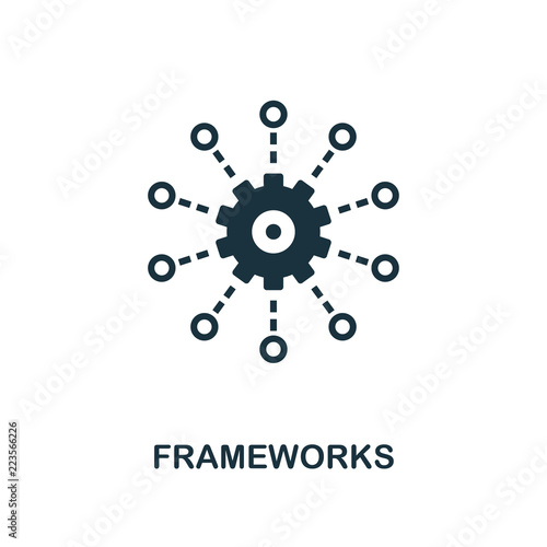 Frameworks icon. Monochrome style design from big data icon collection. UI. Pixel perfect simple pictogram frameworks icon. Web design, apps, software, print usage.