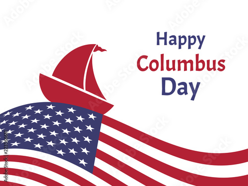 Happy Columbus Day greeting card template banner background 