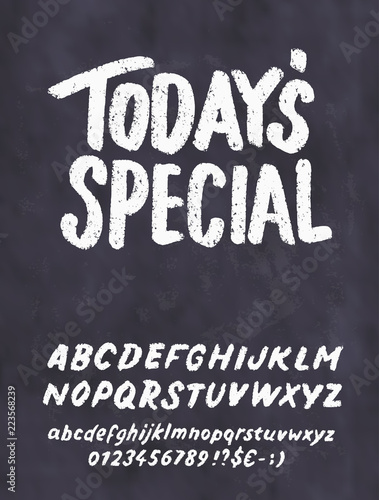 Today's special menu. Chalkboard menu template.