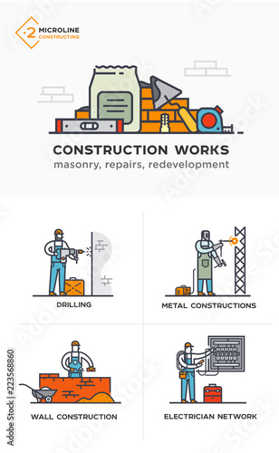 Builders, a new project, engineer, estimates. Stages