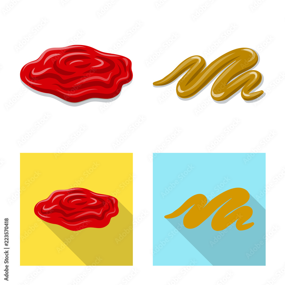 Vector illustration of burger and sandwich icon. Collection of burger and slice stock symbol for web.