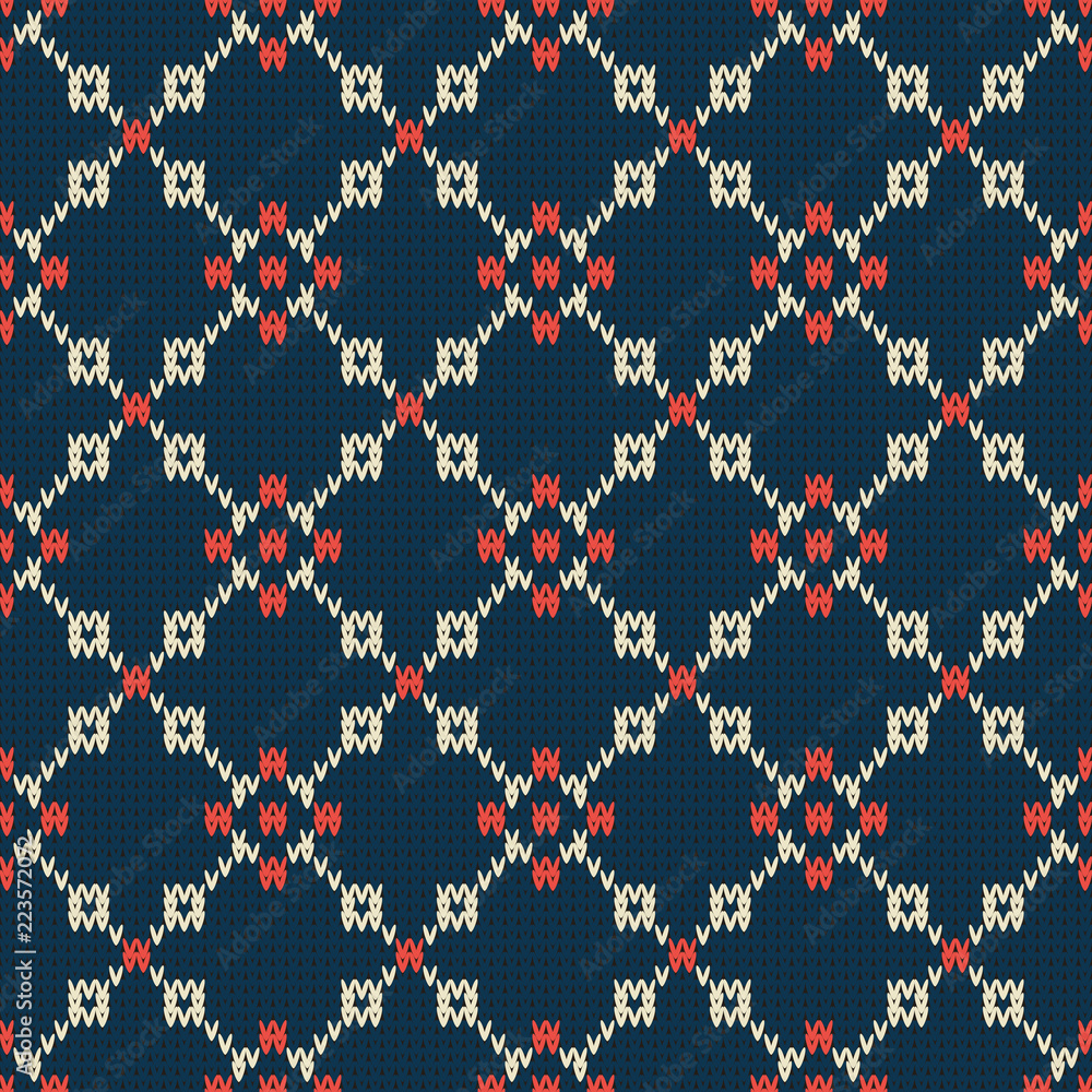 knitted seamless geometric pattern with rhombuses knitted seamless geometric pattern with rhombuses