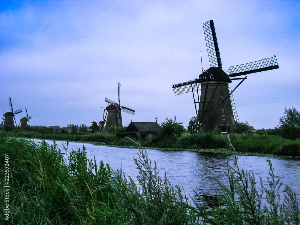 Two Dutch Windmills