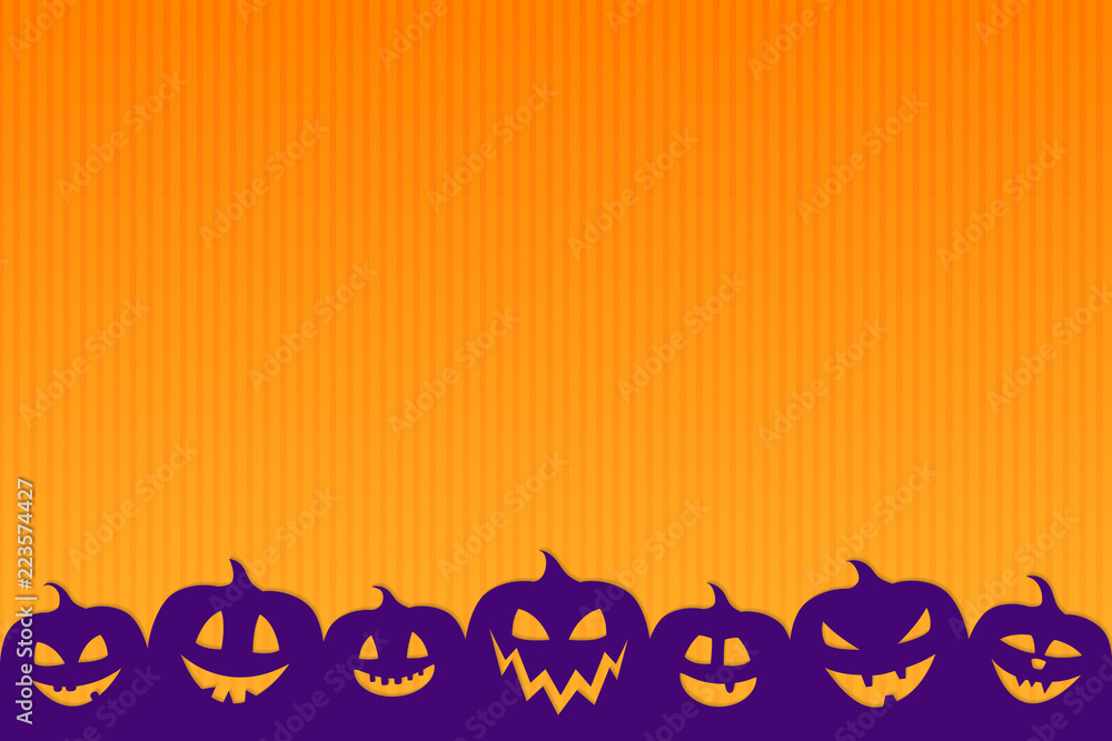 Layout of Halloween poster with scary pumpkins. Vector.