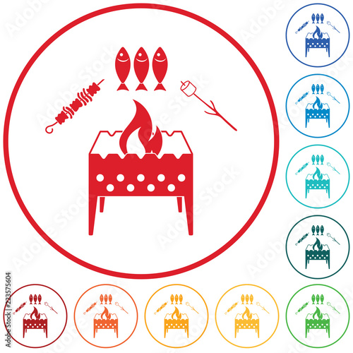 Brazier zephyr, kebab and fish icon