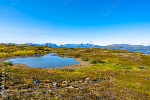 View of the mountains and hills around Tromso, Norway