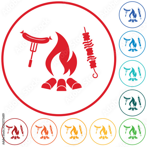 Grilled kebab and sausage icon