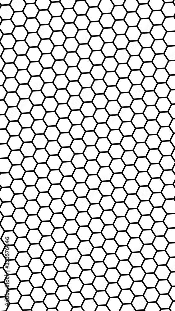 Black honeycomb on a white background. Isometric geometry. Vertical image orientation. 3D illustration Black honeycomb on a white background. Isometric geometry. Vertical image orientation. 3D illustration