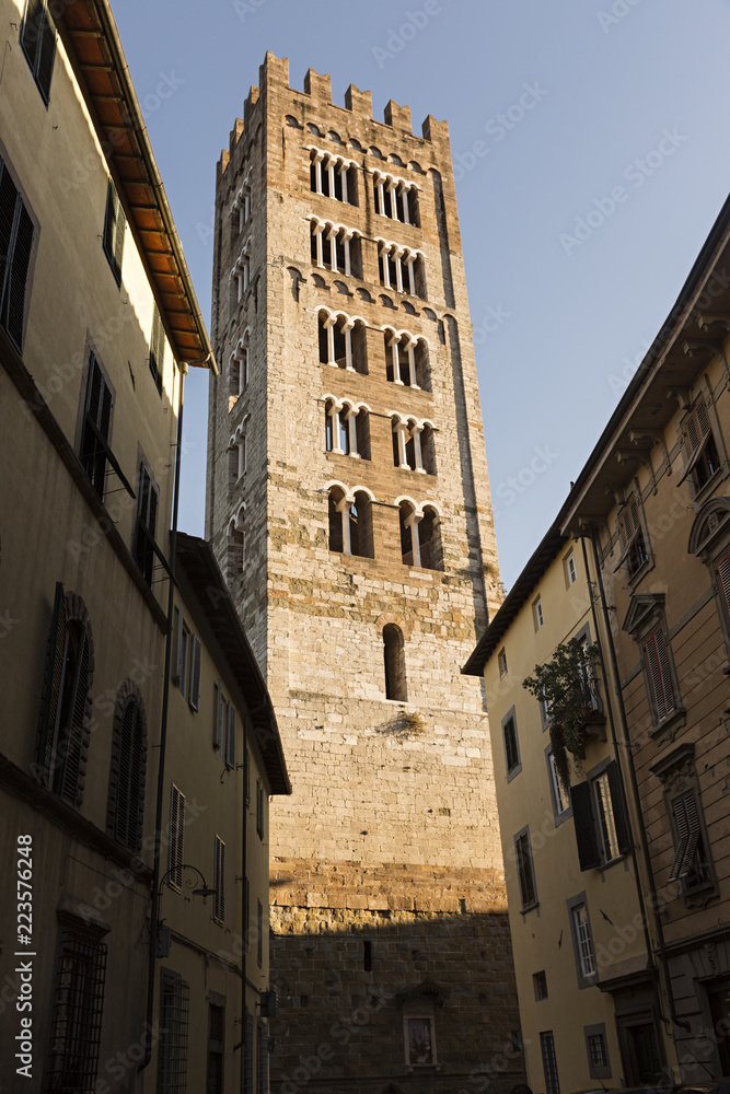 Fototapeta premium Torre de la Basílica de San Frediano en Lucca, Italia.