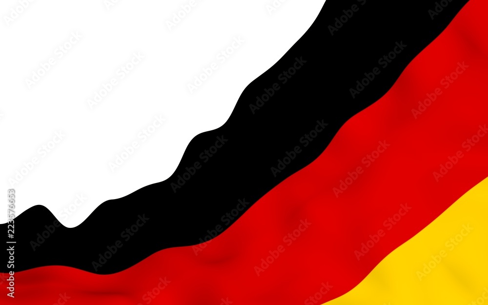 Naklejka premium Flag of Germany. Wide format 3D illustration. State symbol of the Federal Republic of Germany. 3D rendering