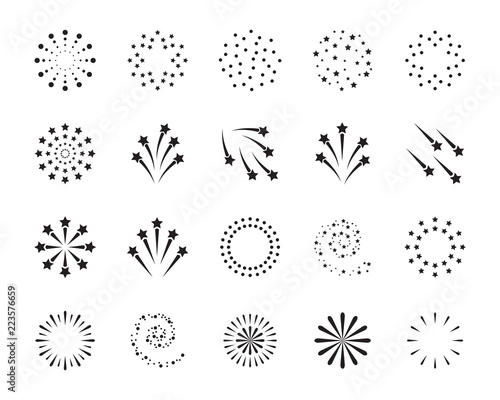 set of firework icons