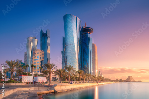 Skyline of West Bay and Doha City Center, Qatar photo