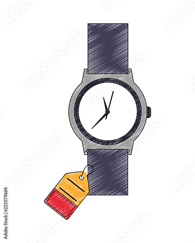 wristwatch with tag isolated icon