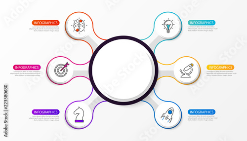 Infographic design template. Creative concept with 6 steps