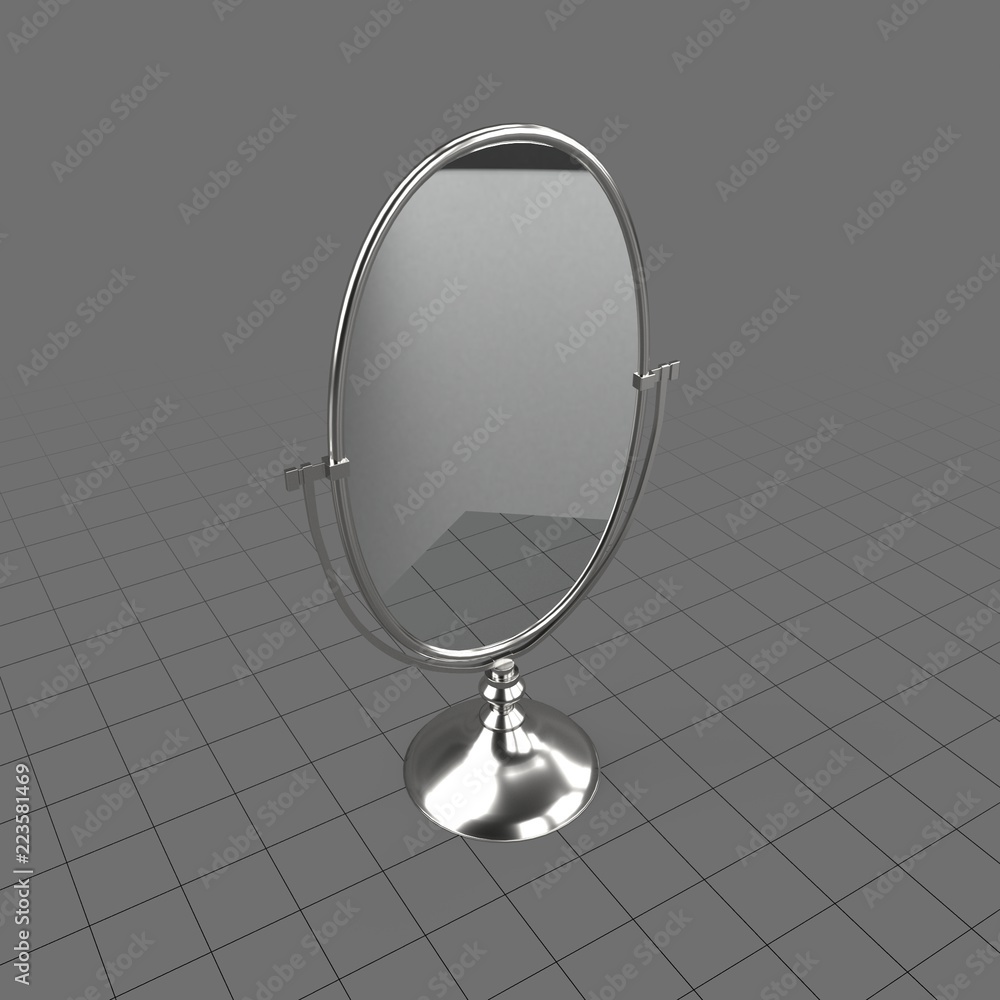 Oval tabletop mirror Stock 3D asset Adobe Stock