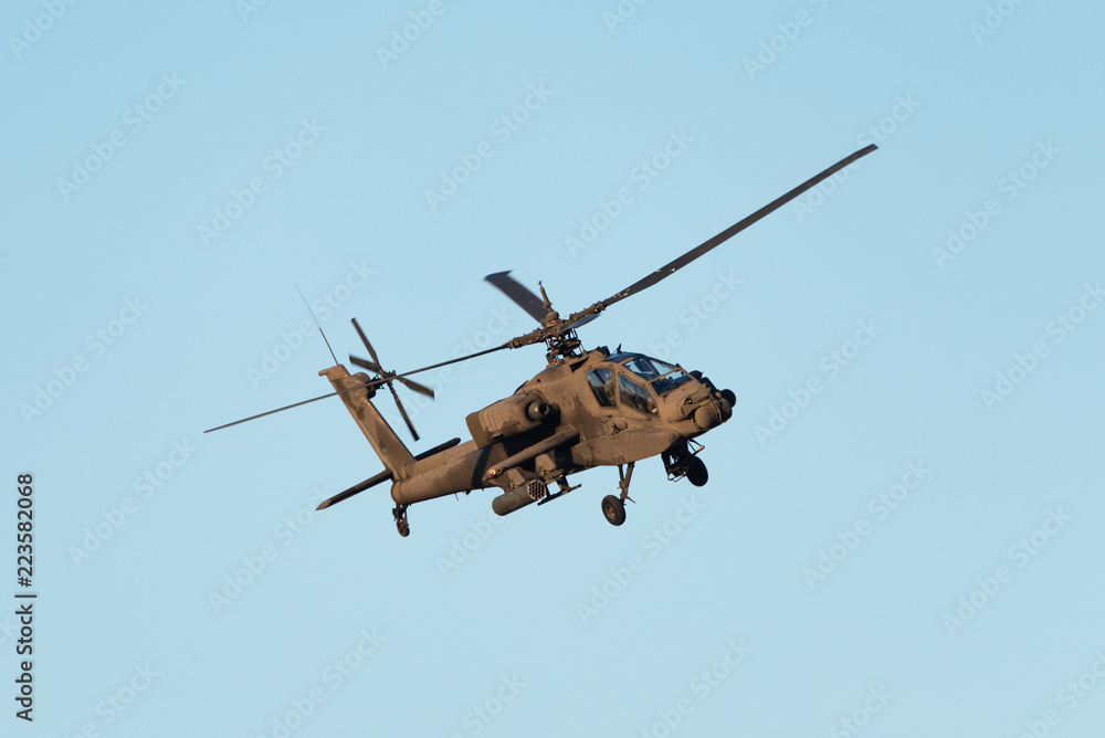 Fototapeta premium An attack helicopter flying