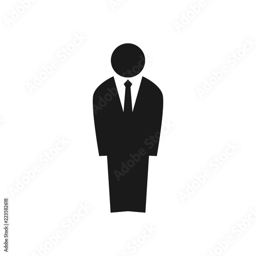 Businessman figure silhouette. Employee in a suit vector icon.